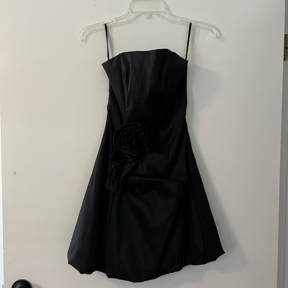Black Strapless Mini Cocktail Dress
